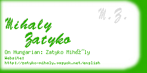 mihaly zatyko business card